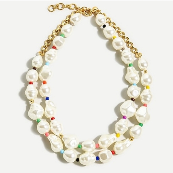 🆕 J. Crew Rainbow Pop Pearl Layered Necklace